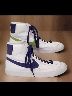 Nike Blazer Mid 77 Nike By You Custom Green and Purple Womens 9.5